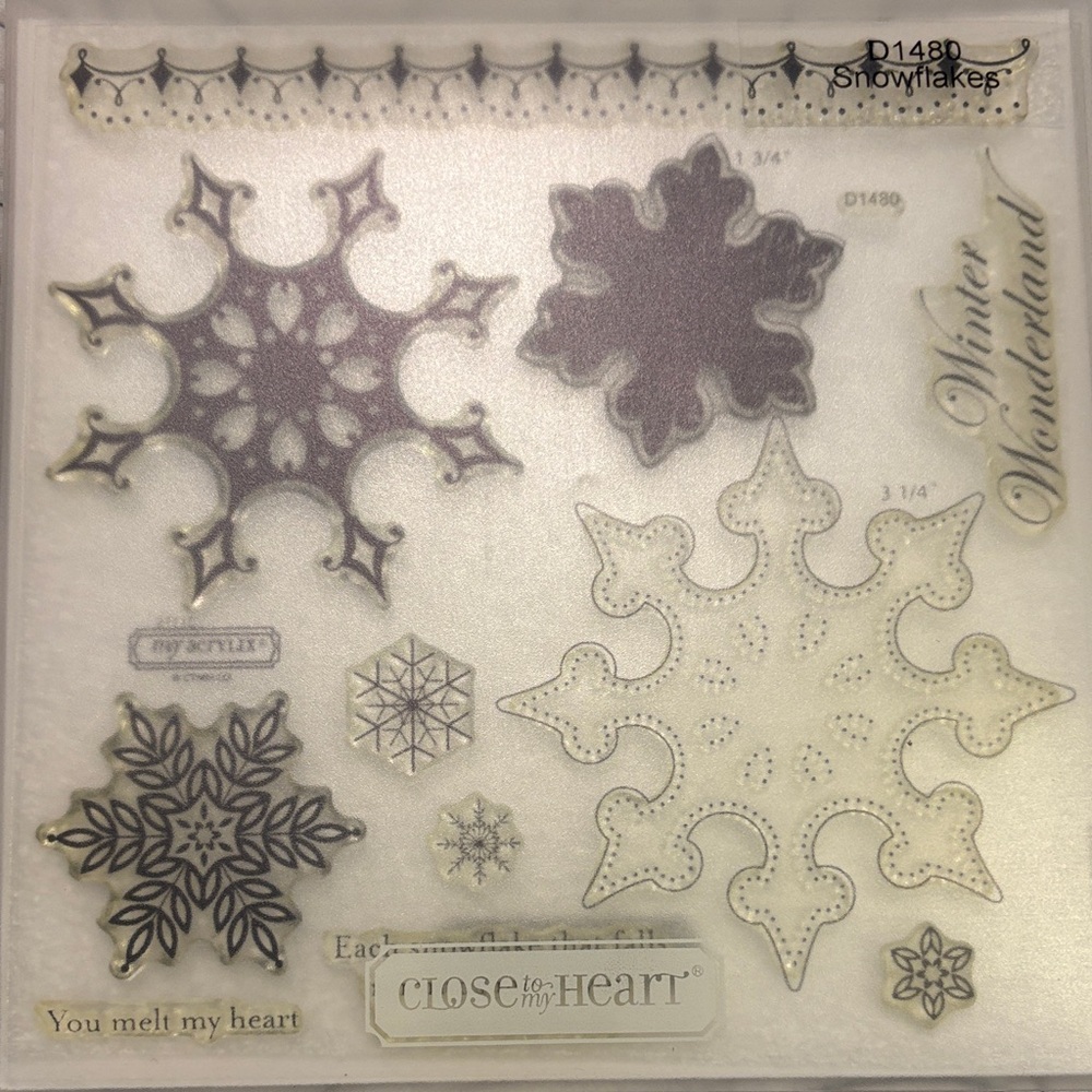 Close to My Heart Winter Snowflakes Stamp Set - White